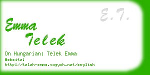 emma telek business card